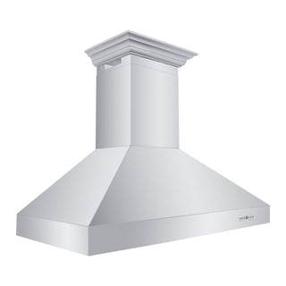 ZLINE Professional Convertible Vent Wall Mount Range Hood in Stainless Steel with Crown Molding 667CRN-48