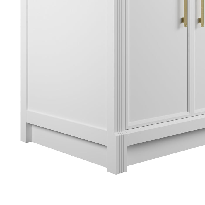 James Martin Bellshire 72" Double Bathroom Vanity, Bright White