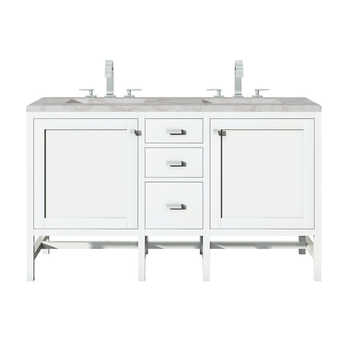 James Martin Addison 60" Double Bathroom Vanity, Glossy White