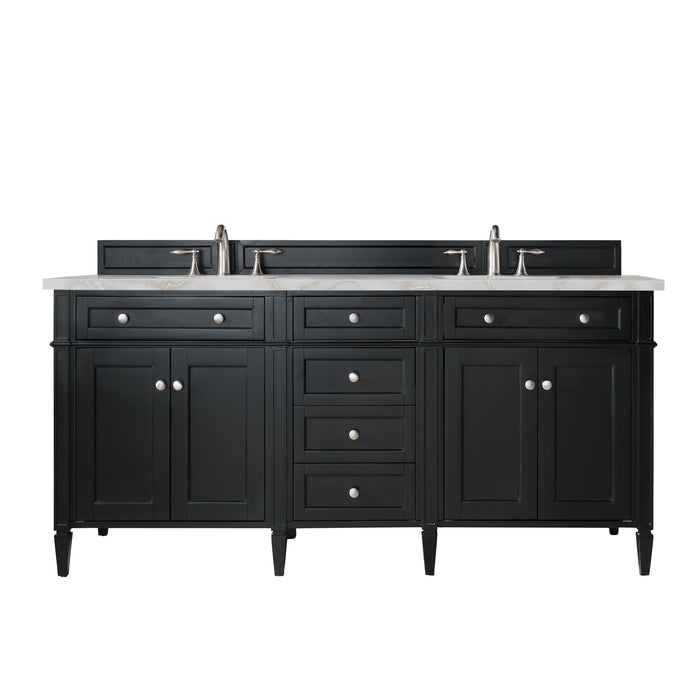 James Martin Brittany 72" Double Bathroom Vanity, Black Onyx