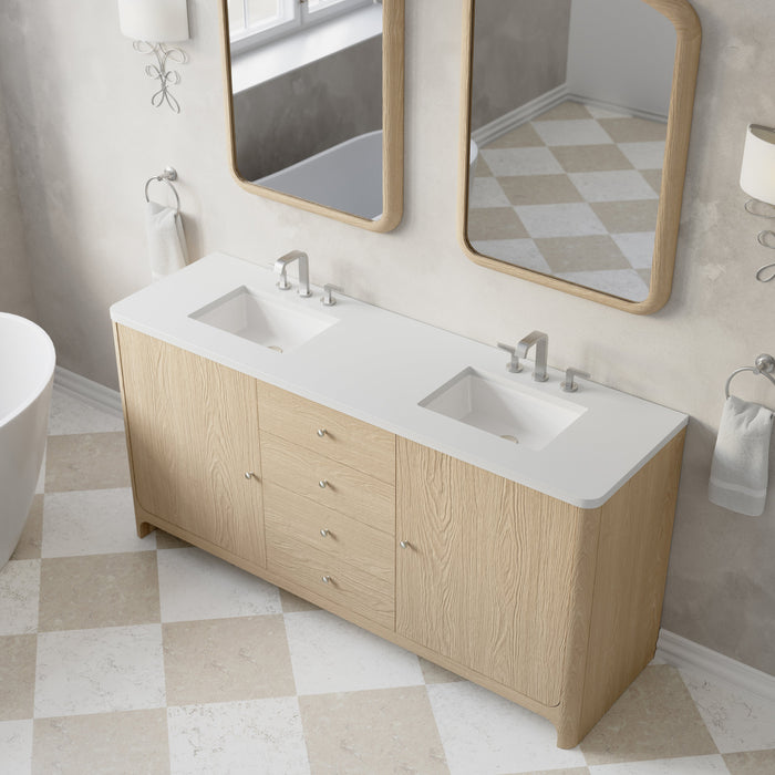 James Martin Gracyn 72" Double Bathroom Vanity, Coastal Driftwood