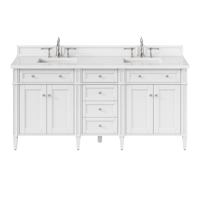 James Martin Brittany 72" Double Bathroom Vanity, Bright White
