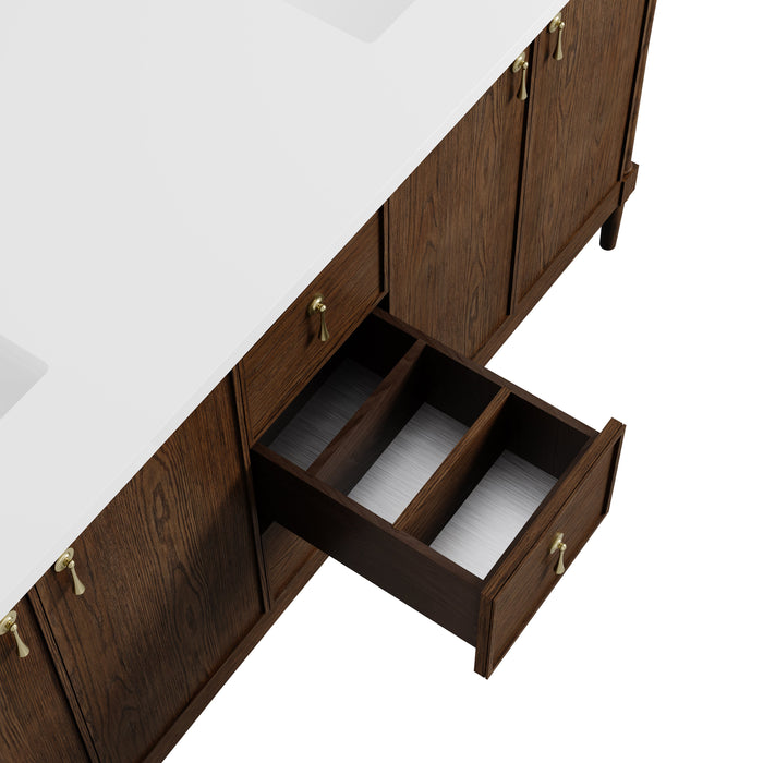 James Martin Kinnsden 72" Double Bathroom Vanity, Sable Oak