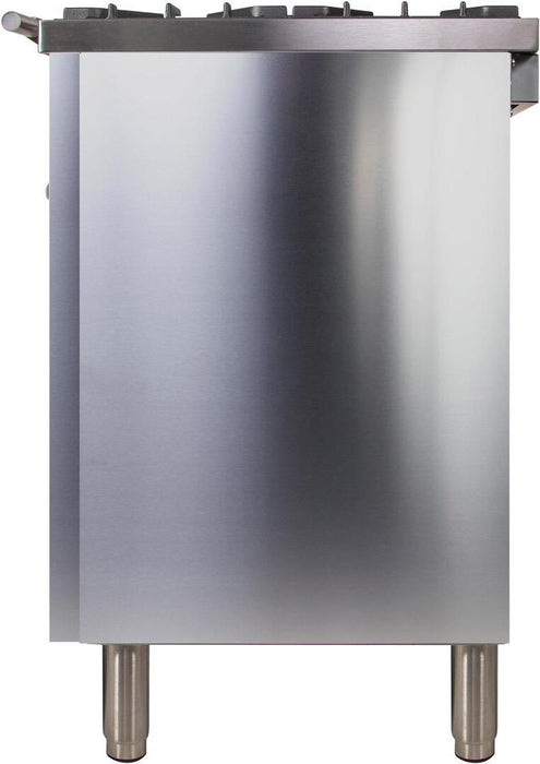 ILVE Professional Plus 36 Inch Dual Fuel Liquid Propane Freestanding Range in Stainless Steel with Chrome Trim UPW90FDMPILP - Farmhouse Kitchen and Bath