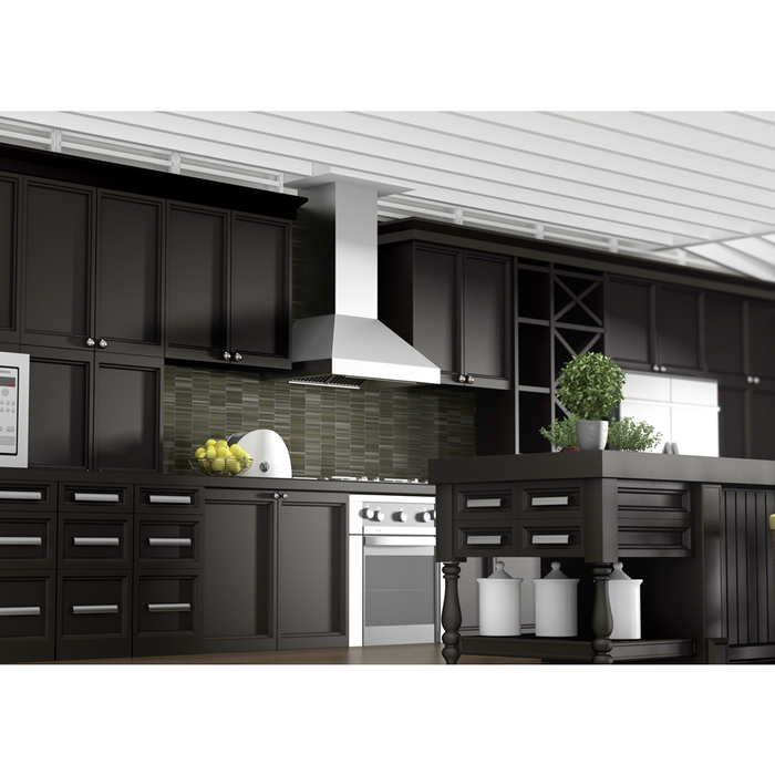 ZLINE 48" Remote Blower, Stainless Wall Range Hood, 597-RS-48-400 - Farmhouse Kitchen and Bath