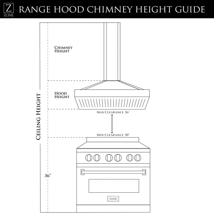 ZLINE 30" Stainless Steel Wall Range Hood, KN6-30 - Farmhouse Kitchen and Bath