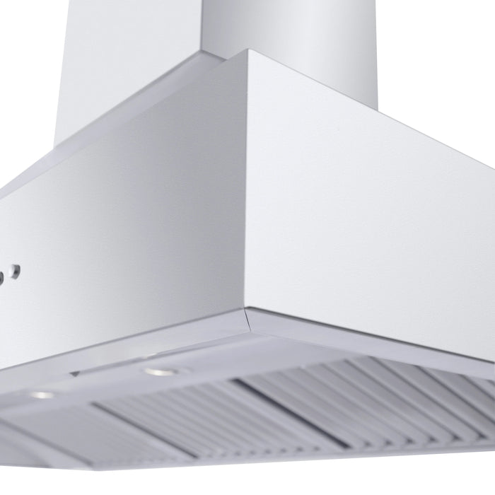 ZLINE Professional Convertible Vent Wall Mount Range Hood in Stainless Steel with Crown Molding 667CRN-42 - Farmhouse Kitchen and Bath