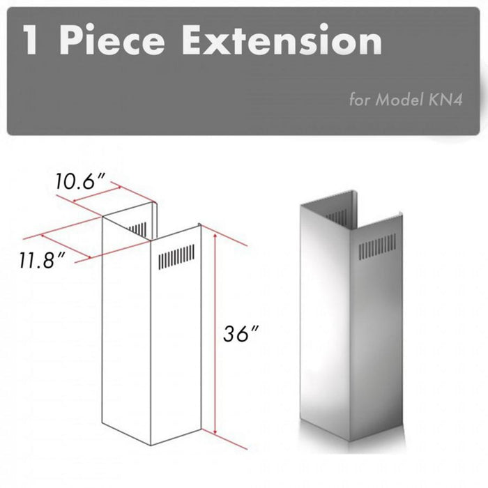 ZLINE 1 Piece Chimney Extension for 10' Ceilings, 1PCEXT-KN4 - Farmhouse Kitchen and Bath
