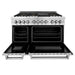 ZLINE 48" Gas Burner/Electric Oven Range Stainless, Brass Burners, RA-BR-48 - Farmhouse Kitchen and Bath