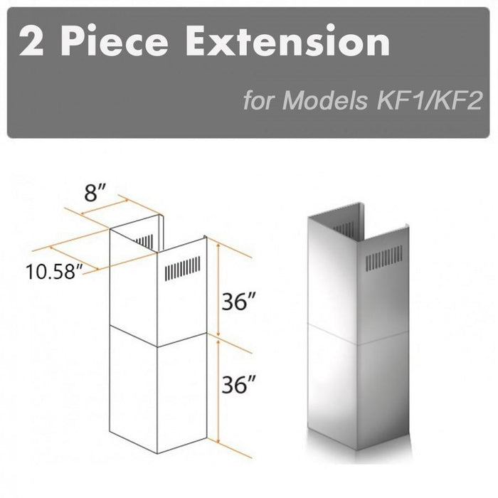 ZLINE 2 Piece Chimney Extension for 12' Ceiling, 2PCEXT-KF1 - Farmhouse Kitchen and Bath