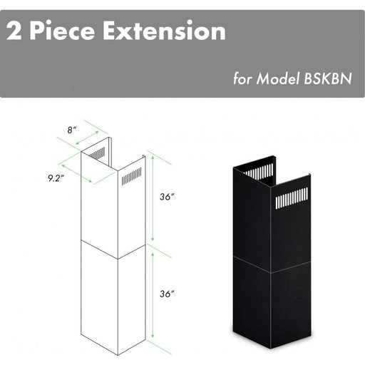 ZLINE 2-36" Chimney Extensions, 10'-12' Ceilings, 2PCEXT-BSKBN - Farmhouse Kitchen and Bath