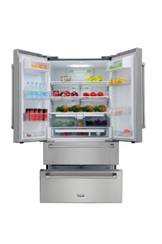 THOR Stainless Steel French Door Refrigerator, HRF3601F - Farmhouse Kitchen and Bath