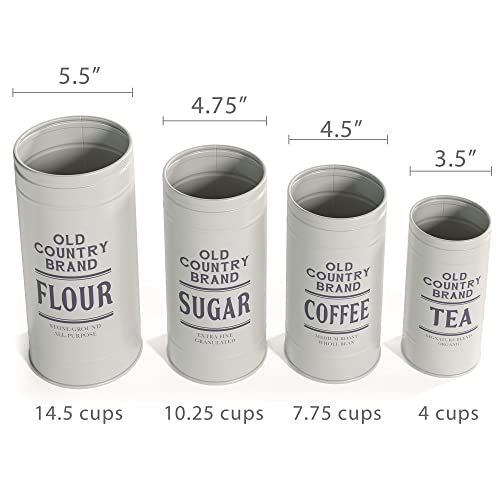 FavorFlavor White Canister Sets for Kitchen Counter, Kitchen Canisters Set  of 6, Flour and Sugar Containers, Coffee and Tea Storage, Modern Farmhouse