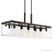 Luxury Modern Farmhouse Chandelier, Large Size: 15.75"H x 36.75"W, with Industrial Chic Style Elements, Olde Bronze Finish and Clear Shade, UHP2440 from The Bristol Collection by Urban Ambiance - Farmhouse Kitchen and Bath