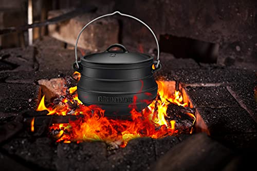 Bruntmor 6 Quarts Pre-Seasoned Giant Cauldron Cast Iron Potjie Pot