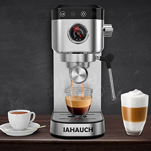 Elexnux 1350-Watt 2-Cup Black Espresso Machine 20-Bar Compact Coffee Maker  with Milk Frother Steam Wand and 1.4 l Water Tank GBKXYGCF20D - The Home  Depot