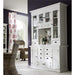 Halifax Pure White Mahogany Wood Hutch Cabinet With Glass Doors, Storage And 12 Drawers - Farmhouse Kitchen and Bath
