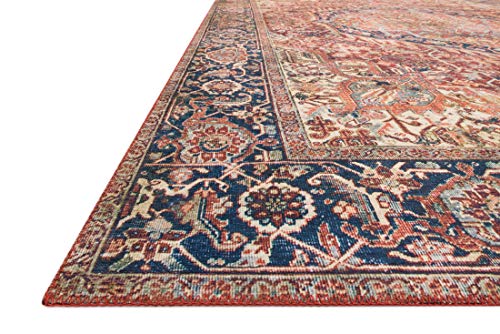 Layla Collection LAY-08 Red/Navy, Traditional 9'-0" x 12'-0" Area Rug - Farmhouse Kitchen and Bath