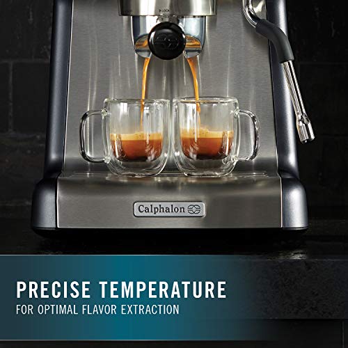 Calphalon BVCLECMP1 Temp iQ Espresso Machine with Steam Wand, Stainless - Farmhouse Kitchen and Bath