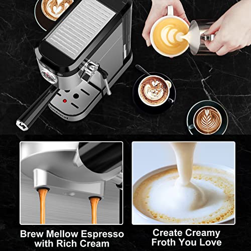 Mecity 20 Bar Espresso Machine With Frother, Compact Design, 37 Oz  Removable Water Tank, Cappuccino Maker, Mocha, Latte, Stainless Steel,  120V, 1350W - Yahoo Shopping