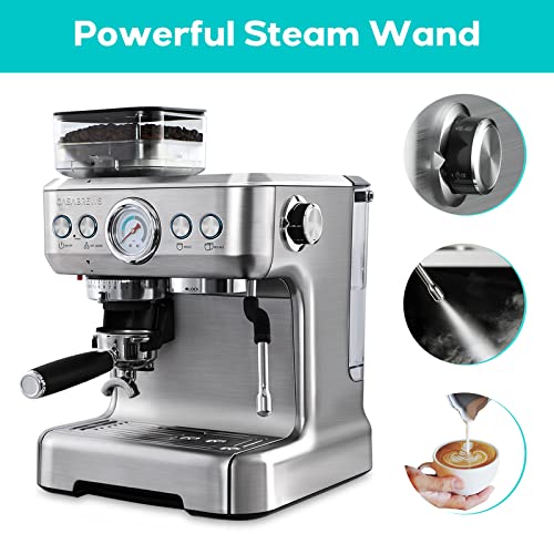 Casabrews Compact Espresso Coffee Machine with Milk Frother Wand