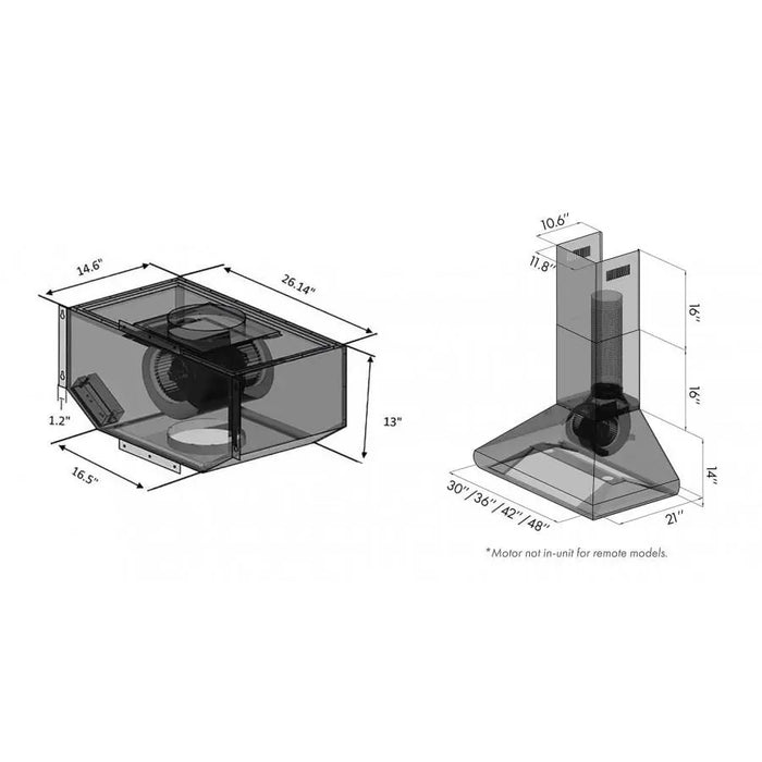 ZLINE 30" Remote Blower Stainless Wall Range Hood, 587-RS-30-400 - Farmhouse Kitchen and Bath