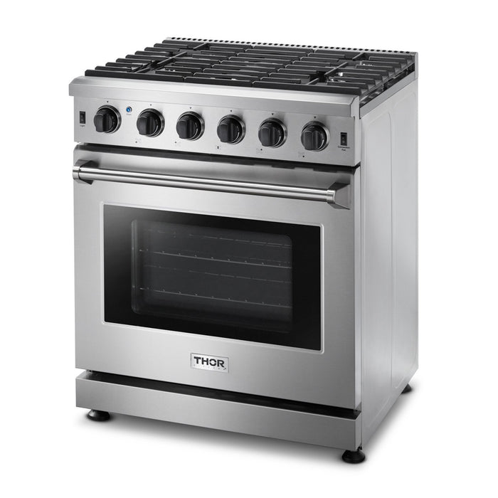 Thor 30" Professional Propane Range in Stainless Steel, LRG3001ULP - Farmhouse Kitchen and Bath