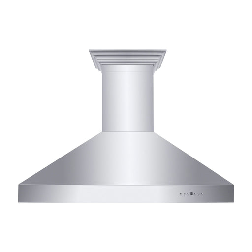 ZLINE Professional Convertible Vent Wall Mount Range Hood in Stainless Steel with Crown Molding 667CRN-48 - Farmhouse Kitchen and Bath