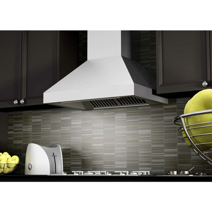 ZLINE 48" Remote Blower, Stainless Wall Range Hood, 597-RS-48-400 - Farmhouse Kitchen and Bath