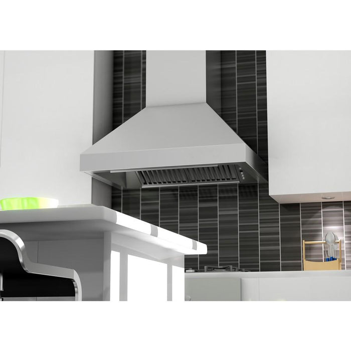 ZLINE 48" Remote Blower, Stainless Wall Range Hood, 597-RS-48-400 - Farmhouse Kitchen and Bath