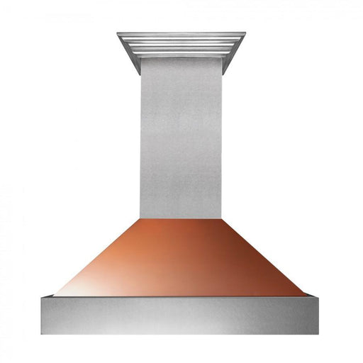 ZLINE 36" DuraSnow® Stainless Steel Range Hood with Copper Shell, 8654C-36 - Farmhouse Kitchen and Bath