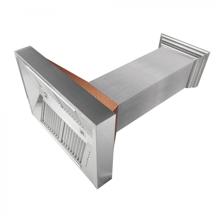 ZLINE 36" Snow Finish Wall Range Hood, Hammered Copper Shell, 8654HH-36 - Farmhouse Kitchen and Bath