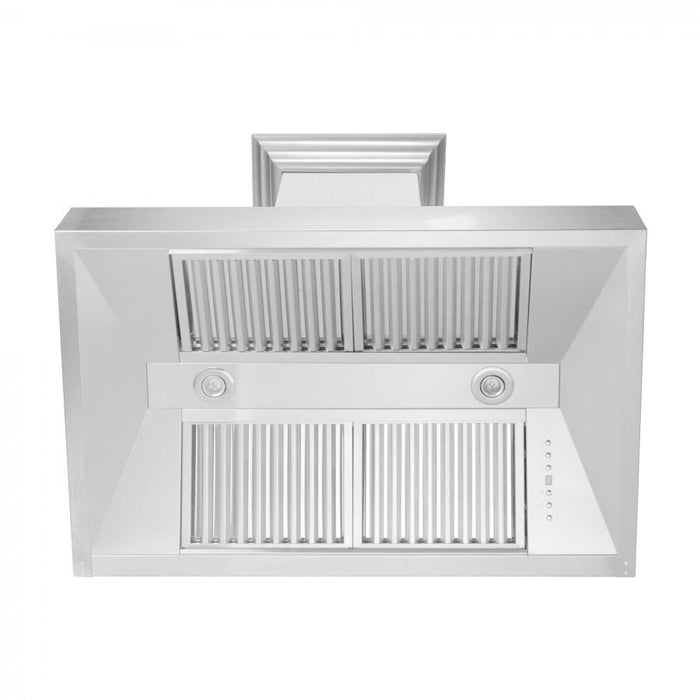 ZLINE 30" Snow Finish Stainless Range Hood with Snow Finish Shell, 8654SN-30 - Farmhouse Kitchen and Bath
