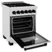 DISCONTINUED-ZLINE 24" Autograph Dual Fuel Range, DuraSnow, Black, RASZ-SN-24-MB - Farmhouse Kitchen and Bath