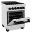 DISCONTINUED-ZLINE 24" Autograph Dual Fuel Range, DuraSnow, Black, RASZ-SN-24-MB - Farmhouse Kitchen and Bath