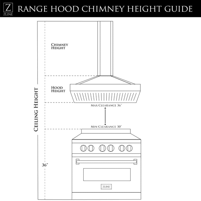 ZLINE 30" Stainless Steel Wall Range Hood, KN-30 - Farmhouse Kitchen and Bath