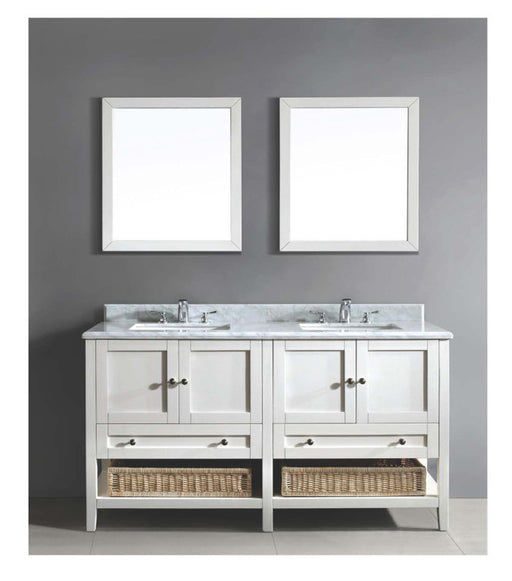 Dawn 60" Bohemian Vanity Double Sink & White Marble Top AACCS-6001 - Farmhouse Kitchen and Bath