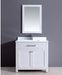 Dawn 36"Milan Vanity Single Sink & White Marble Top & Mirror AAMS3601 - Farmhouse Kitchen and Bath