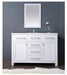 Dawn 48" Milan Style Vanity, Single Sink & White Marble Top & Mirror AAMS4801 - Farmhouse Kitchen and Bath