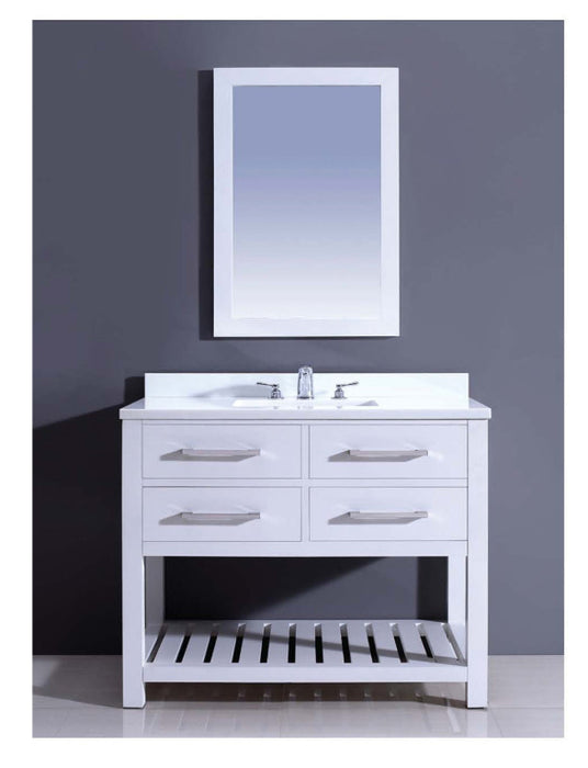 Dawn 42" Boehemian Vanity Single Sink & White Quartz Top AAPS4201 - Farmhouse Kitchen and Bath