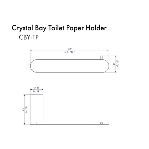 ZLINE Crystal Bay Toilet Paper Holder CBY-TP-CH - Farmhouse Kitchen and Bath
