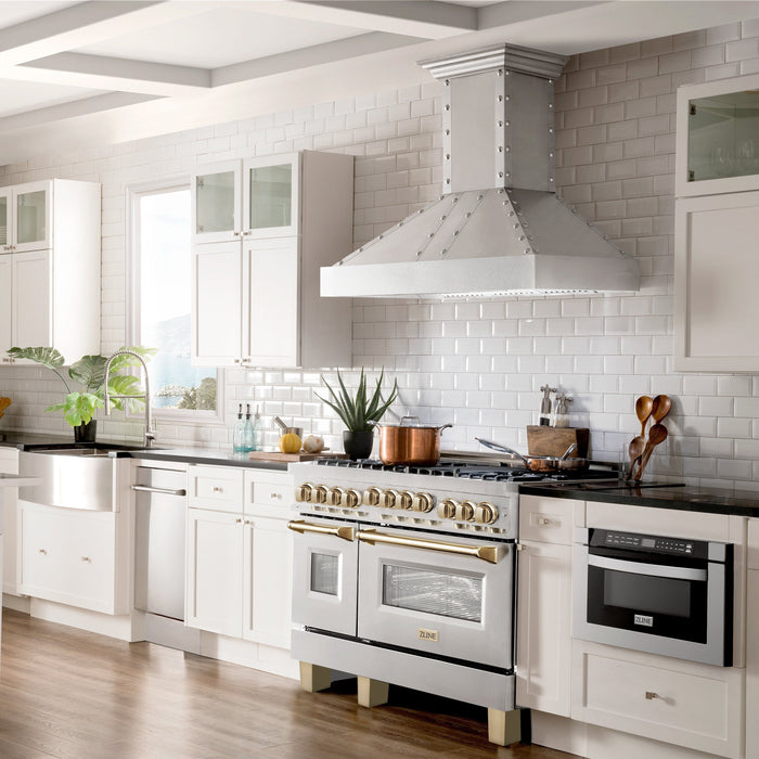 ZLINE 48" Autograph Edition Stainless Gas Range, RGZ-48 - Farmhouse Kitchen and Bath