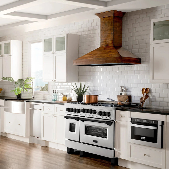 ZLINE 48" Autograph Gas Range, DuraSnow, Stainless  RGSZ-SN-48-MB - Farmhouse Kitchen and Bath