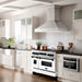 ZLINE 48" Autograph Gas Range, White Door, Black accent, RGZ-WM-48-MB - Farmhouse Kitchen and Bath