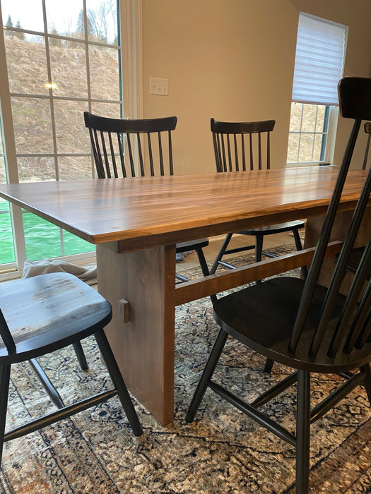 Pedestal Farmhouse Dining Table Wooden Whale Workshop