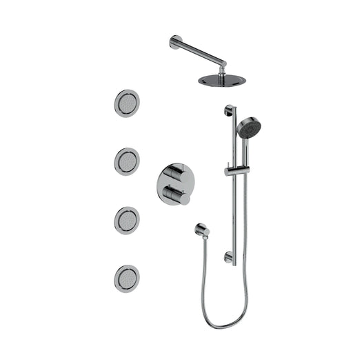 ZLINE Emerald Bay Thermostatic Shower System with Body Jets EMBY-SHS-T3-CH - Farmhouse Kitchen and Bath