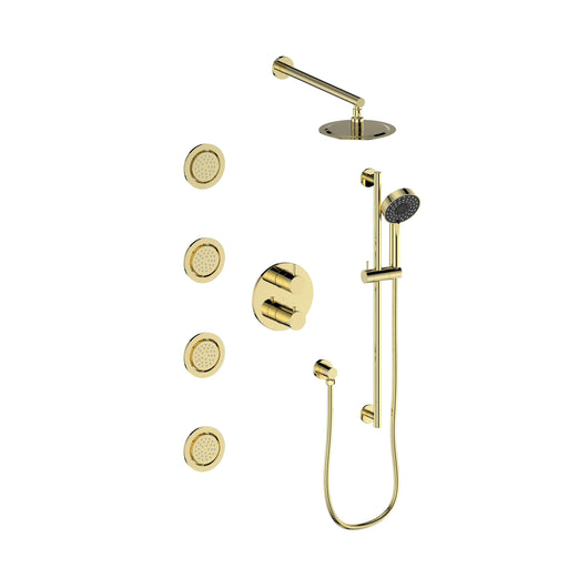 ZLINE Emerald Bay Thermostatic Shower System with Body Jets EMBY-SHS-T3-PG - Farmhouse Kitchen and Bath