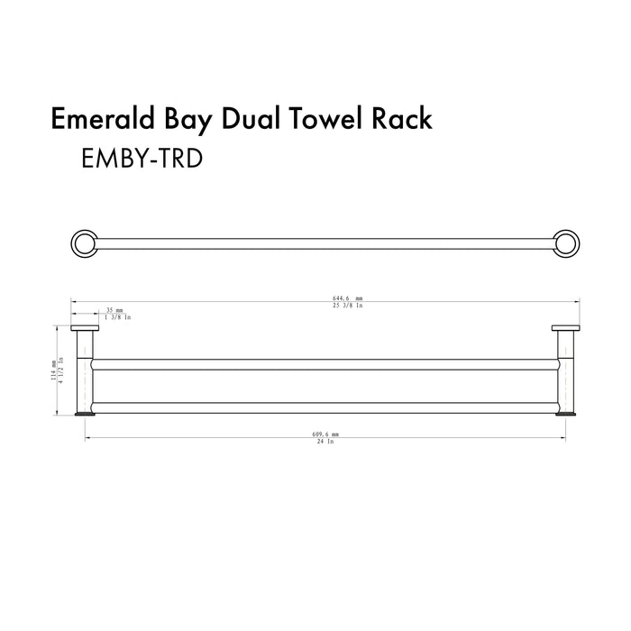 ZLINE Emerald Bay Double Towel Rail EMBY-TRD-MB - Farmhouse Kitchen and Bath