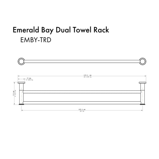 ZLINE Emerald Bay Double Towel Rail EMBY-TRD-PG - Farmhouse Kitchen and Bath