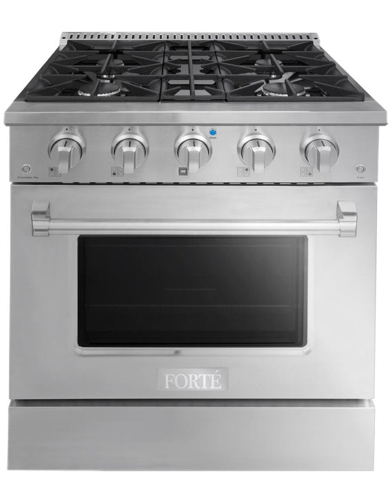 Forté 30 in. 3.53 cu. ft. Professional Freestanding All Gas Range FGR304BSS - Farmhouse Kitchen and Bath